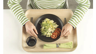 Illustration for article titled The Clever Cutouts On These Serving Trays Promise To Make Cafeteria Dining Less Terrible